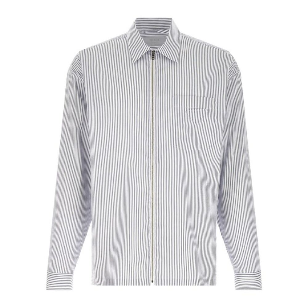 Prada Blue Cotton Men's Blouse